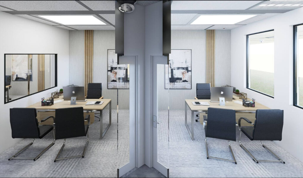Rendering of executive offices for The Gulf Standard corporate headquarters in Sarasota, Florida.